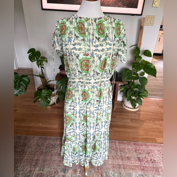 Tory Burch Carousel Silk Off The Shoulder Dress - Picture 7 of 12